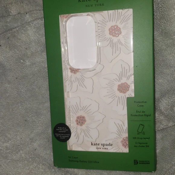 Kate Spade White Floral Protective Case for Samsung Galaxy S24 Ultra - Picture 2 of 3